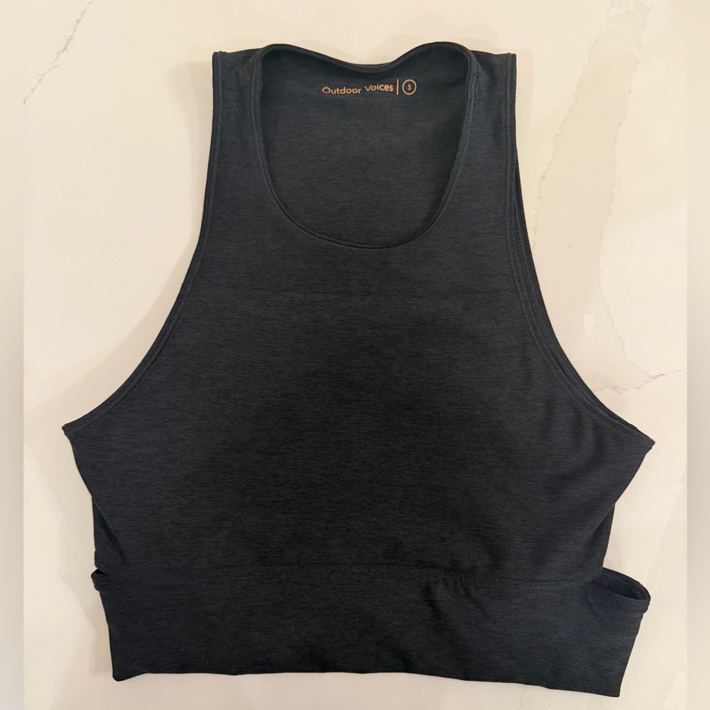 Outdoor Voices heather black Activewear sports bra crop top